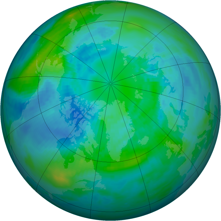 Arctic ozone map for 05 October 1988
